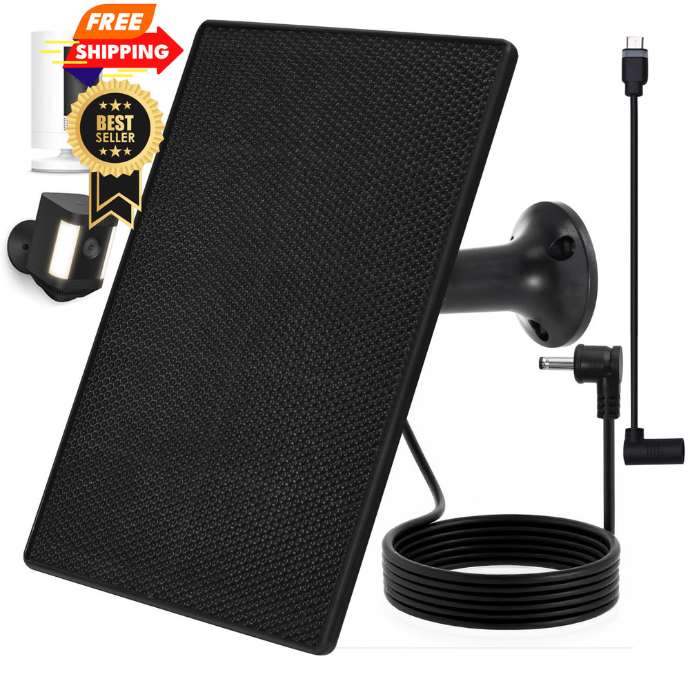 Solar Panel for Ring Camera, 4W Charger Compatible with Black-1Pack