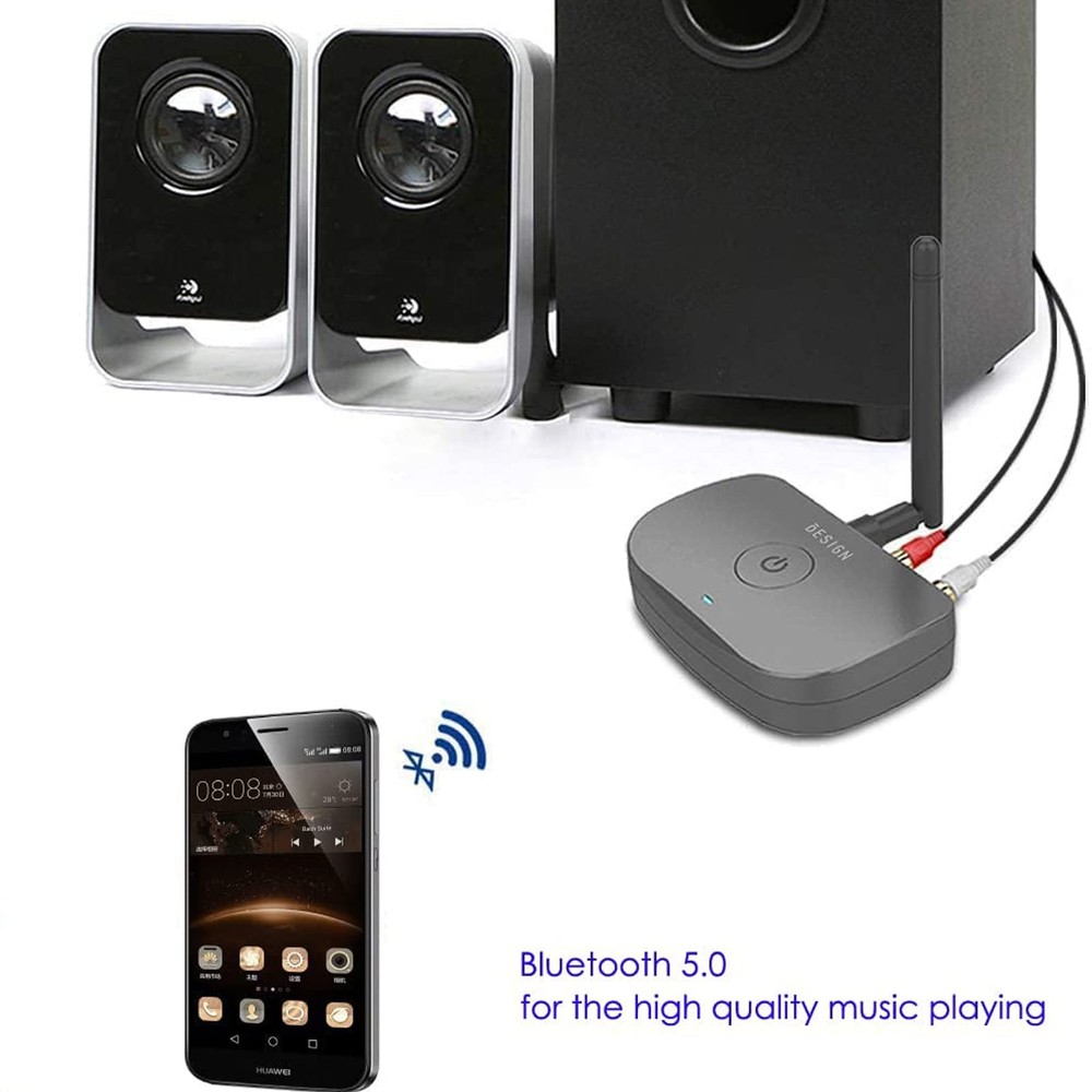 BE-RCA Long Range Bluetooth Music Receiver, Wireless Audio Adapter for Wired ...