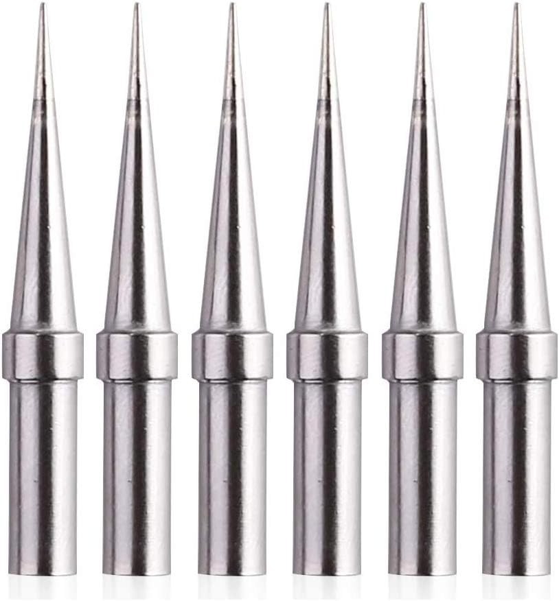 6pcs Conical Replacement Tips for Weller ET Soldering Iron - Precision Crafting