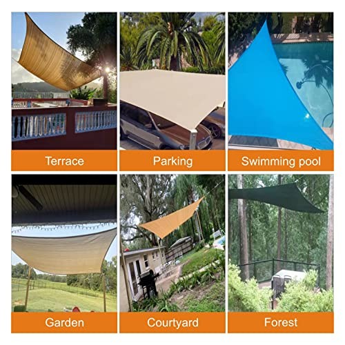 Sun Shade Sail Hardware Kit with 4pcs 10ft Length Extension Nylon Wire Rope,