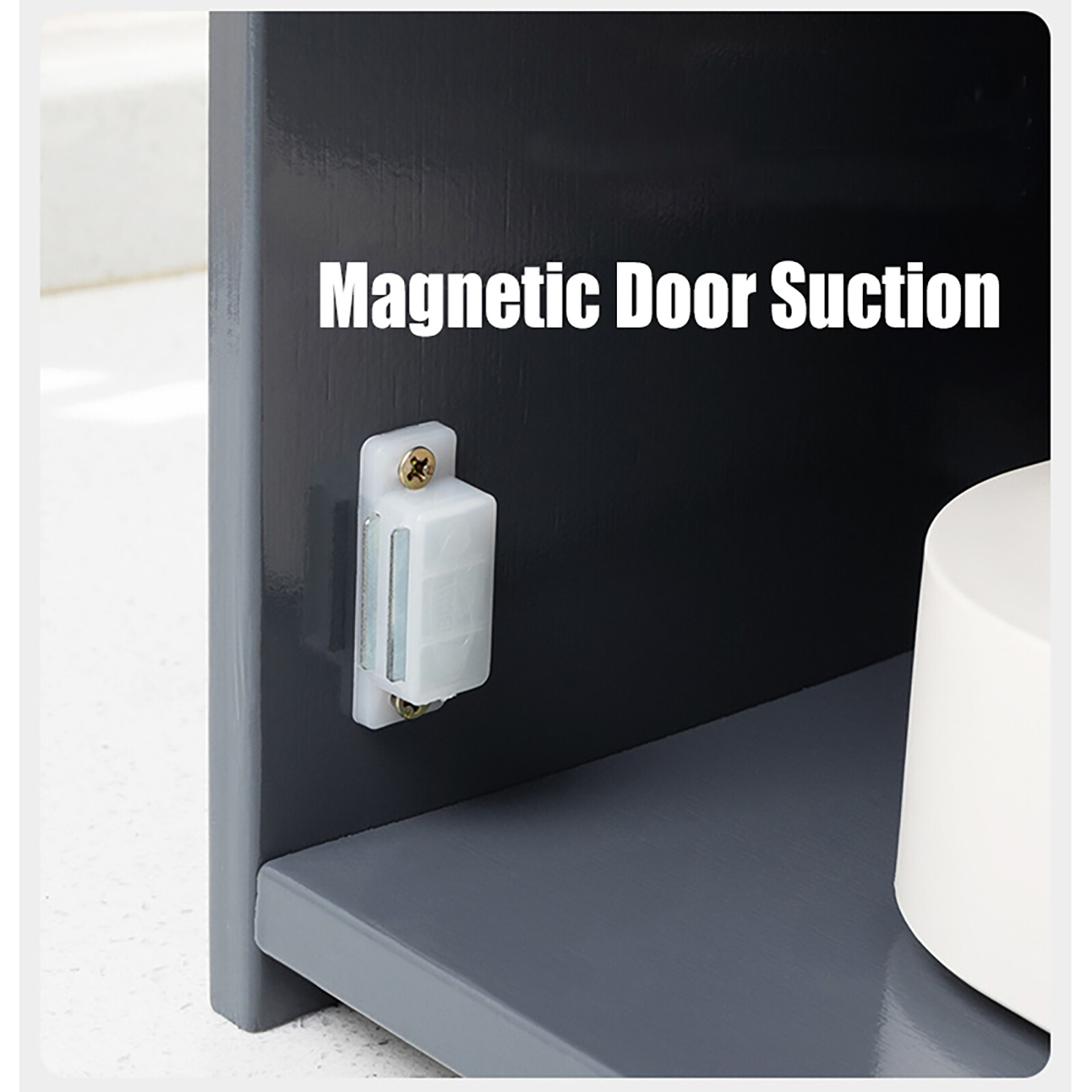 Modern Two-tier Storage Cabinet, Countertop Storage Cabinet, Gray Cabinet New