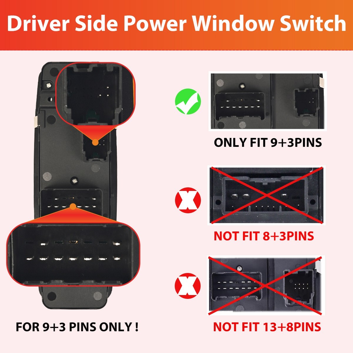 Driver Side Master Power Window Switch 4602863AD for Dodge Ram 1500 2500 3500