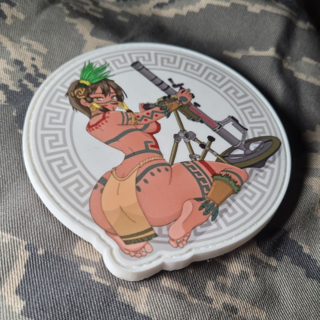 Mexican Military, Aztec Artillery weeb waifu girl morale airsoft anime PVC patch