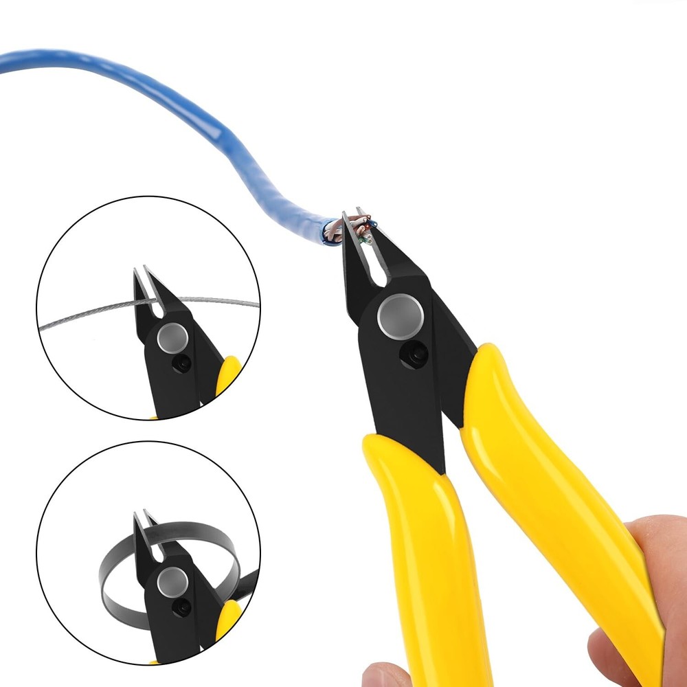 HongWay 5pcs Micro Flush Cutters, Wire Cutter with Internal Spring, Diagonal ...