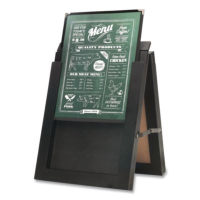 Excello MENUAFRAME Double Sided A-Frame Chalkboard 11x14 Black
