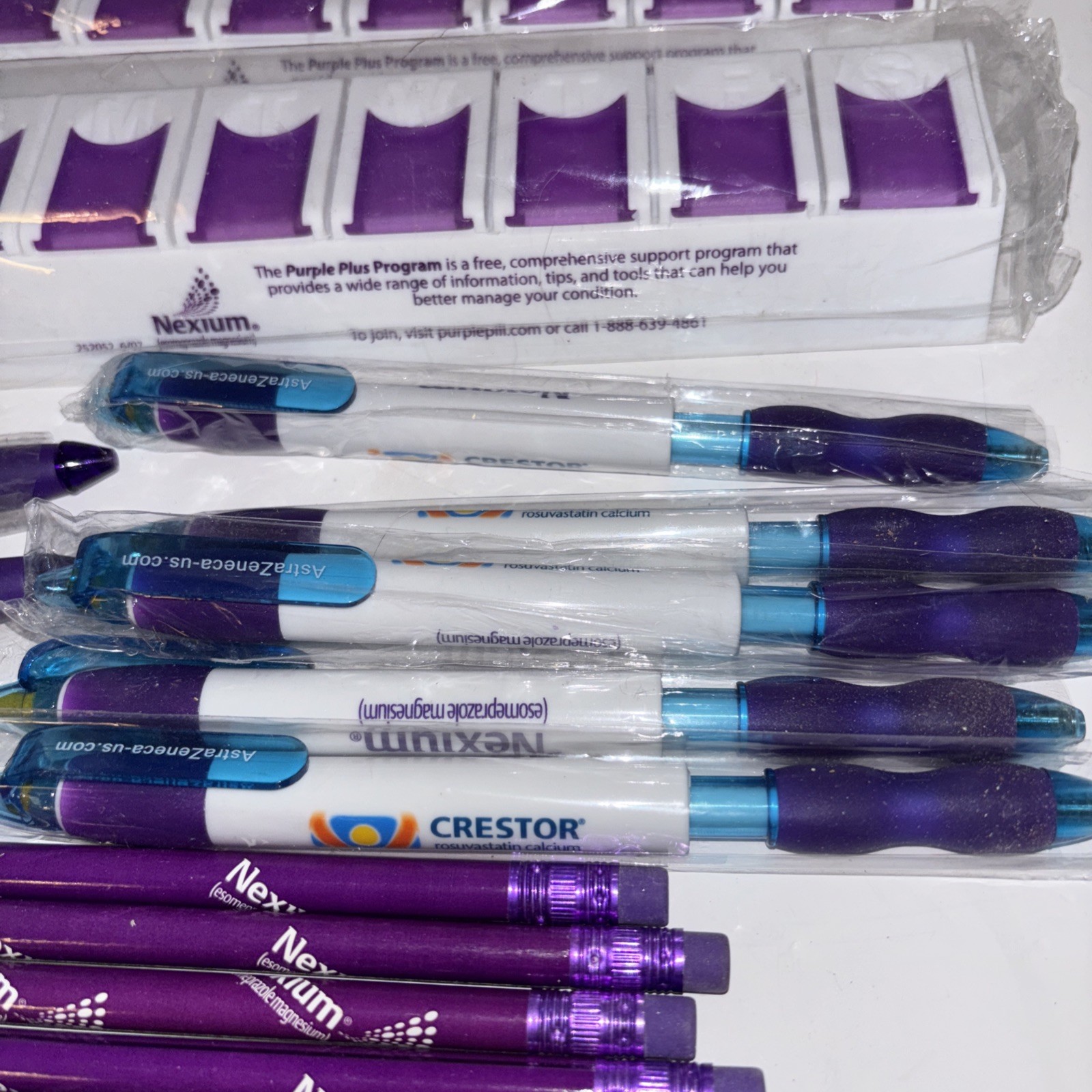 Pharmaceutical Drug Rep Promo Items Nexium Pens, Pencils, Pill Boxes Post It