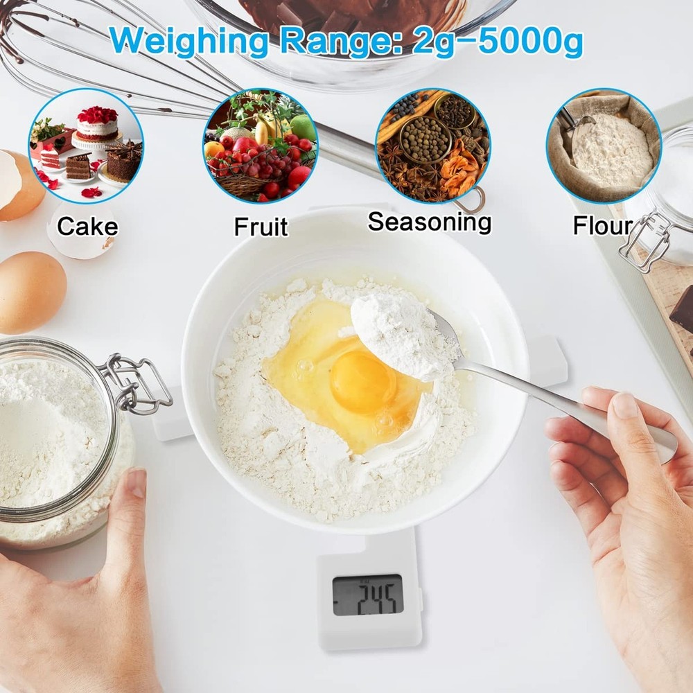 Compact Folding Digital Kitchen Scale, Highly Accurate Portable Foo... Fast Ship