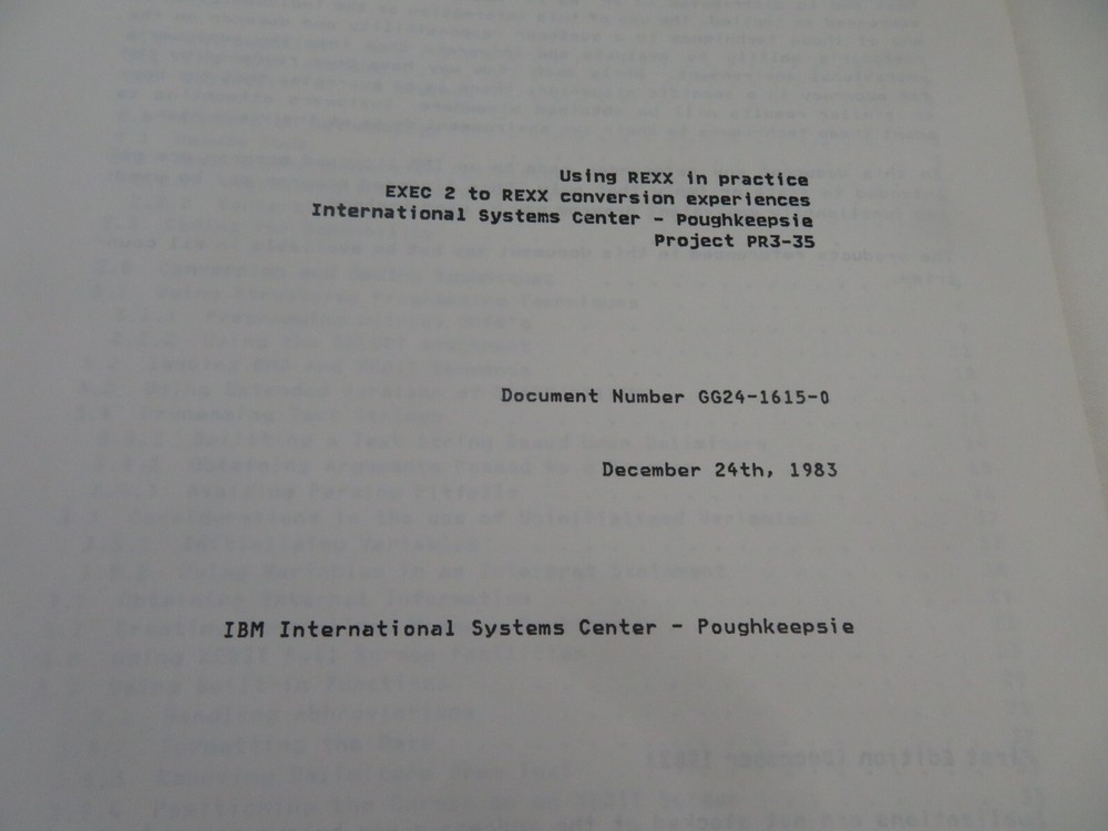 IBM International Systems Centers Using Rexx In Practice Exec 2 Conversion 1983