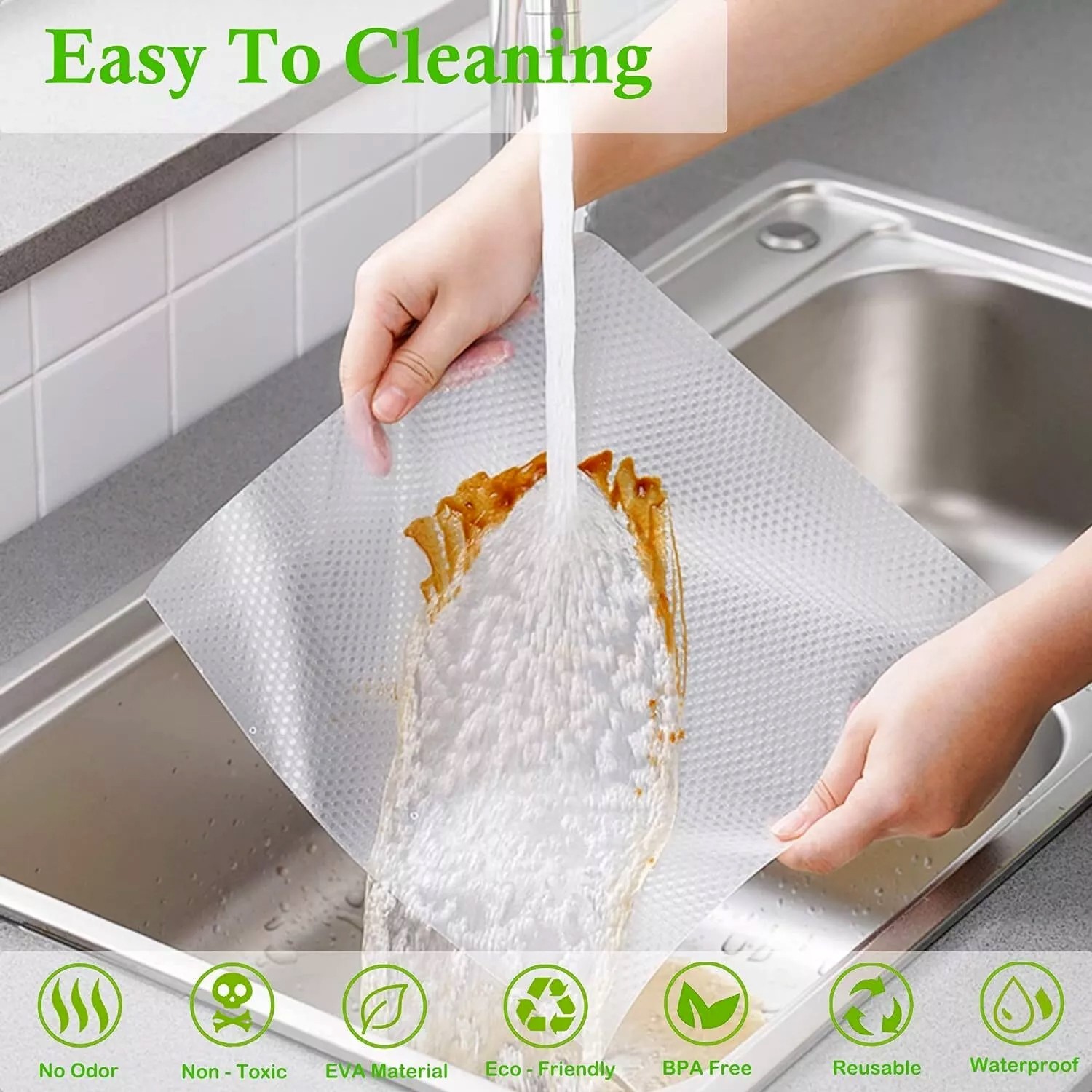 Cabinet Liners Non Slip Waterproof Clear Kitchen Drawer Shelf Liner 20 Feet Long