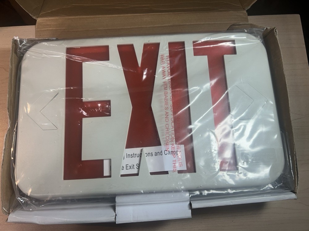 NIB LITHONIA LIGHTING EXR LED EL M6 EXIT SIGN