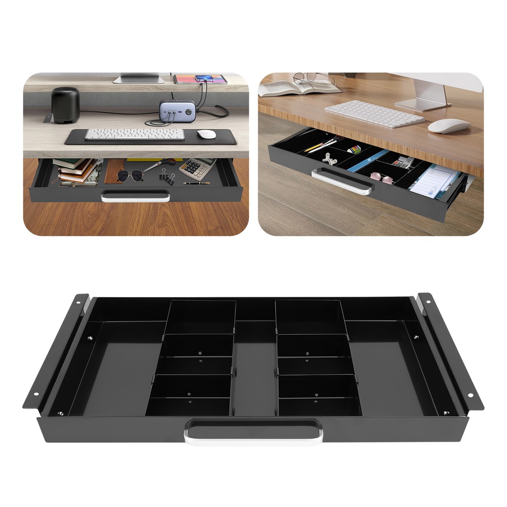 21.5” Under Desk Sliding Pull-Out Drawer – Smooth Storage Organizer