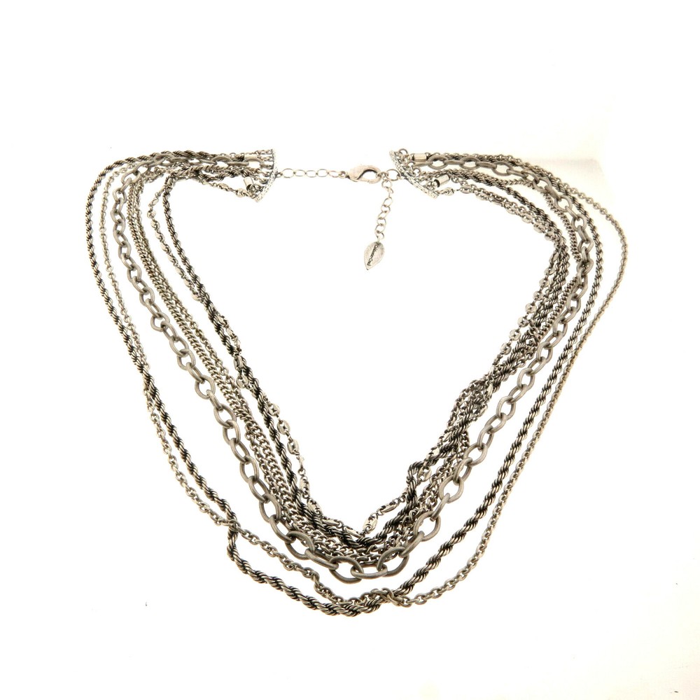 Coldwater Creek Multi Chain Necklace Silver