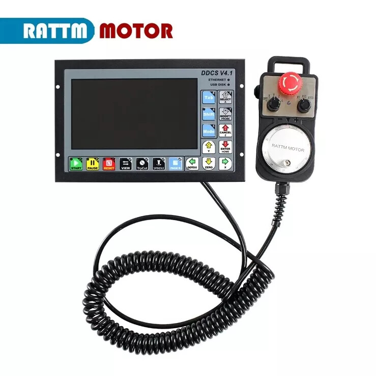 4 Axis DDCS V4.1 CNC Offline Motion Controller + Pendant Handwheel with E-stop