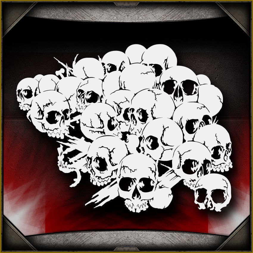 Skull Background 20 -  Airbrush Stencil Template Airsick