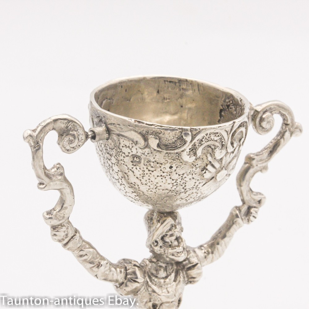 Solid sterling silver wager cup Marriage Berthold Muller 1899 Chester jester?