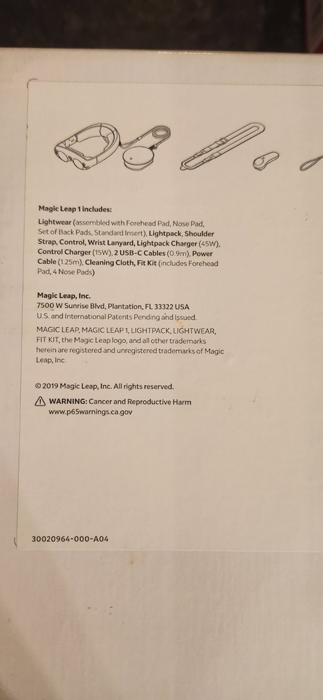 MAGIC LEAP 1 AR Augmented Reality Headset with controller