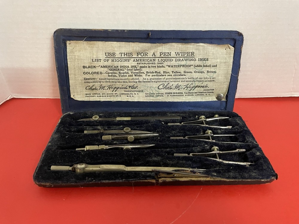 Vintage Antique Mechanical Drafting Drawing Sets Lot