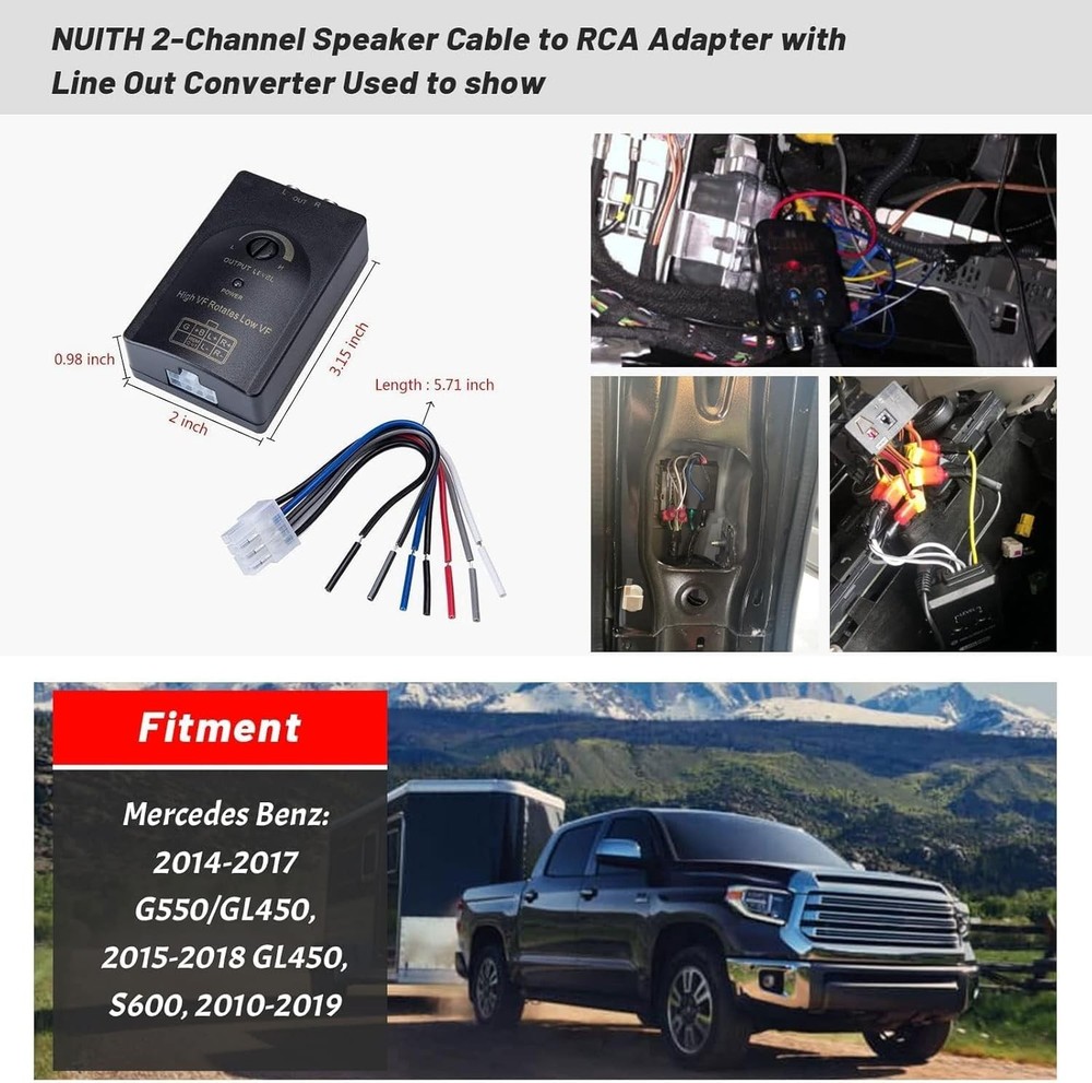 High to Low RCA Converter - Seamless Amplifier Addition for Car Audio