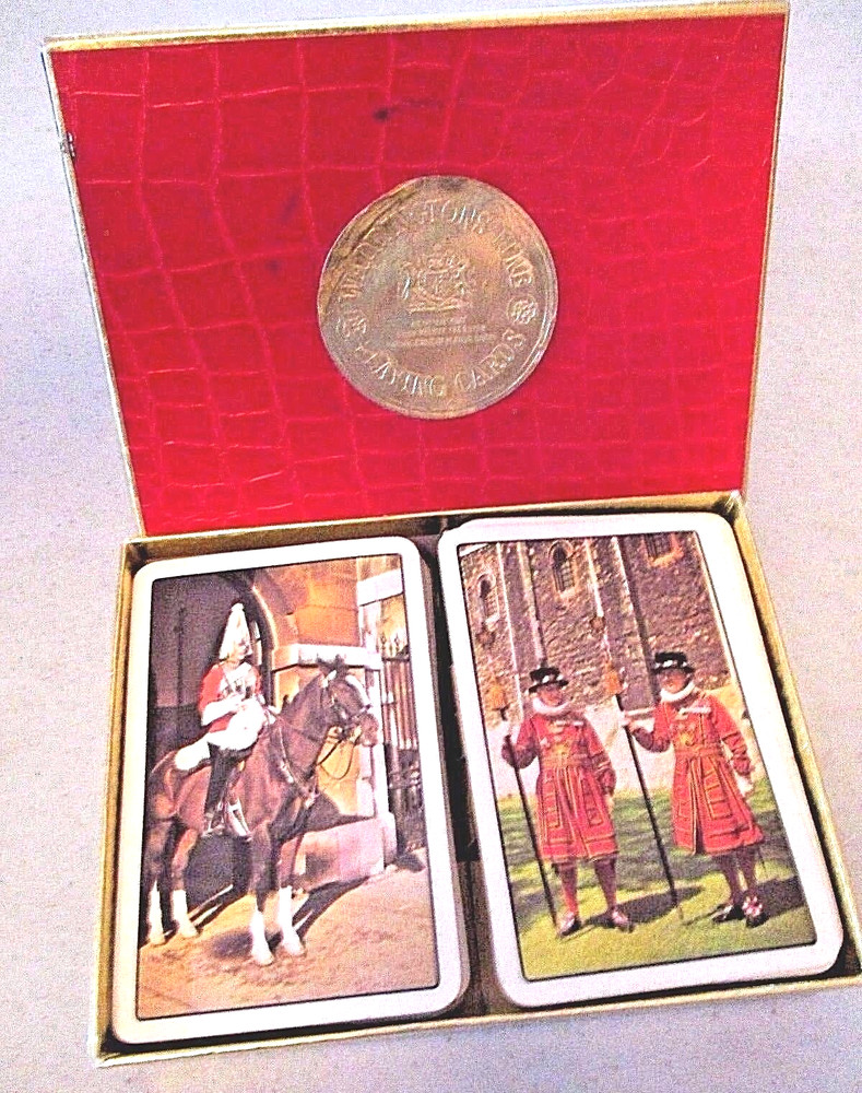 Vtg Colorful WADDINGTONS Fine Playing Cards DOUBLE DECK No Jokers BRITISH GUARDS