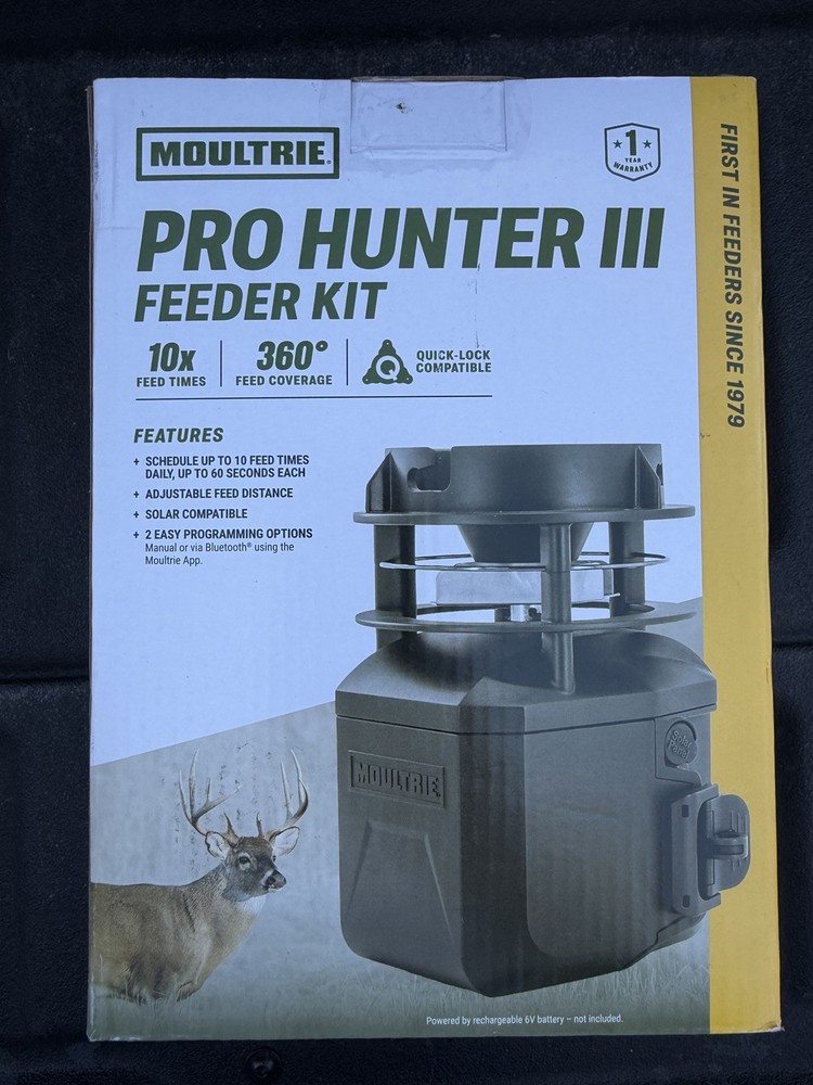 Moultrie Pro Hunter III Deer Feeder Kit Quicklock Adapter Bluetooth Connect