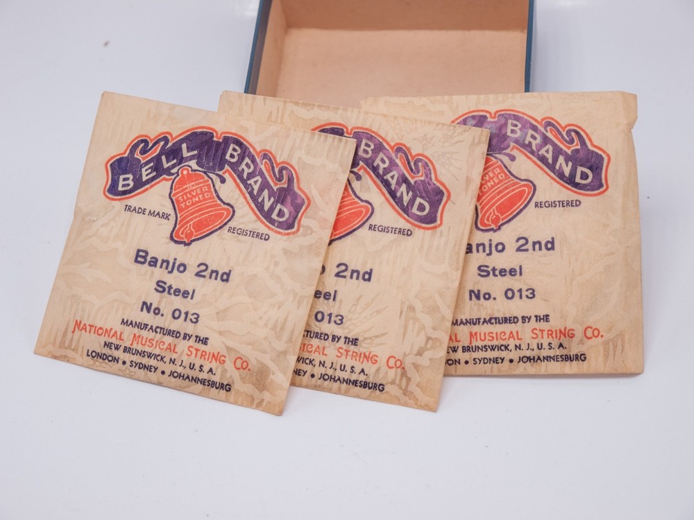 Vintage NOS - Bell Brand Banjo Strings 3x 2nd & 4x 3rd Strings Bulk Boxes