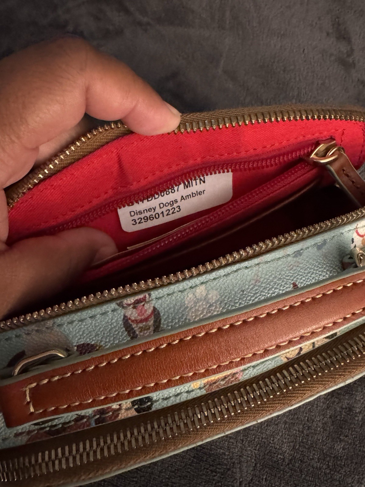 Dooney & Bourke Disney Dogs Blue 2017 Ambler Crossbody Shoulder Purse EUC