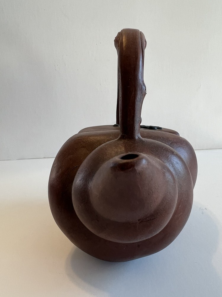 Tea Pot Clay Shell Handmade Hand Painted Clean