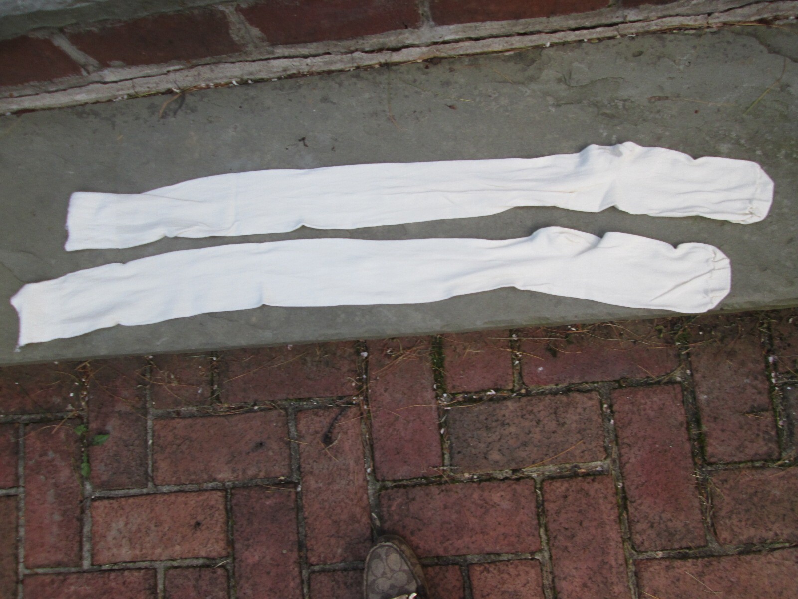 REENACTOR COLONIAL REV WAR 18-19TH C SILK STOCKING SOLID NATURAL IVORY LADIES