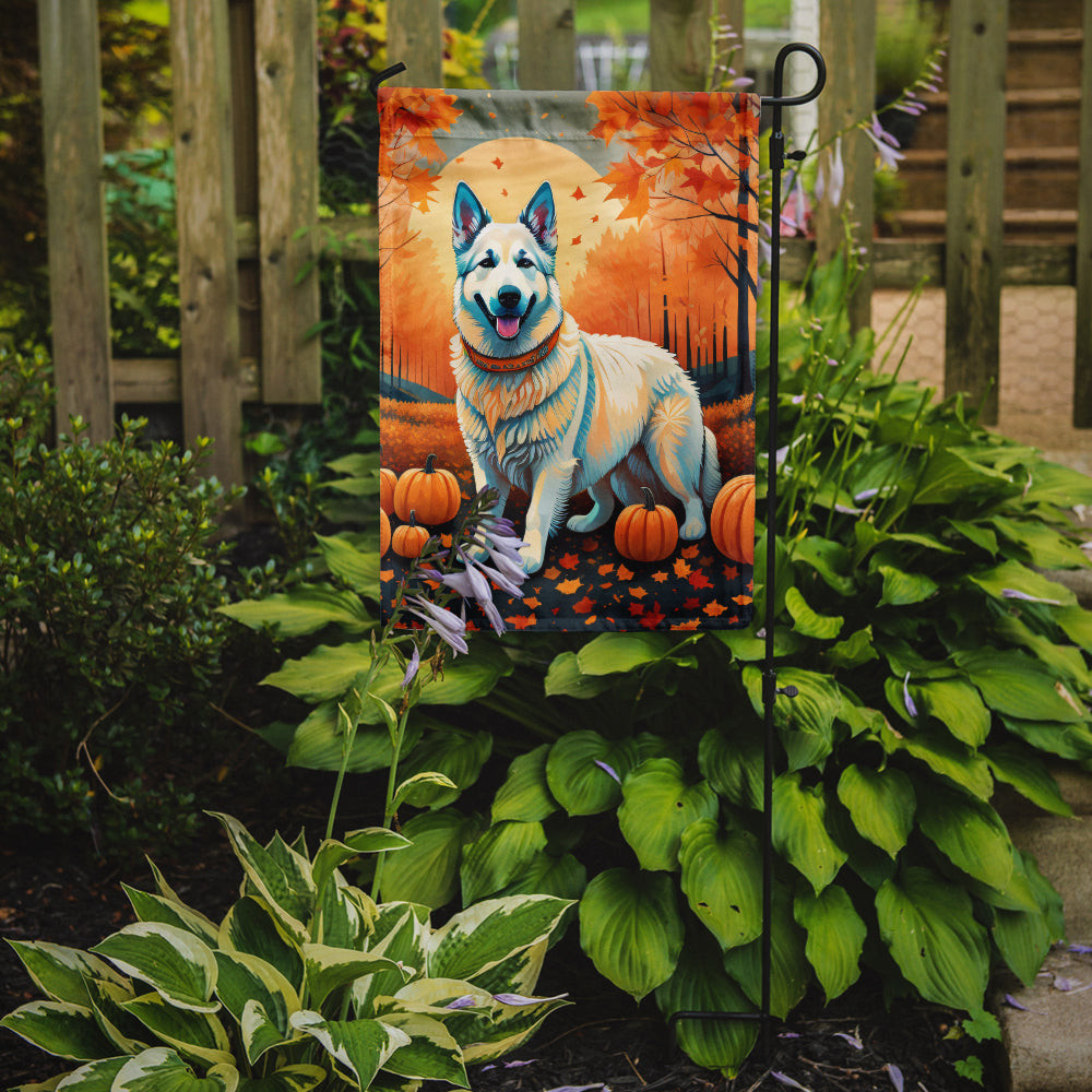 White German Shepherd Fall Garden Flag