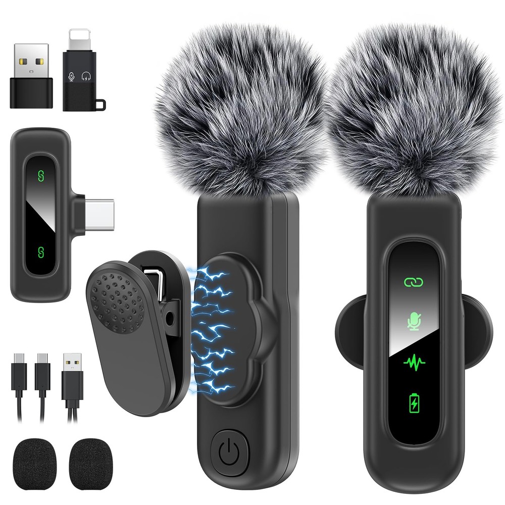 USB C Mini Wireless Lavalier Microphone for iPhone/