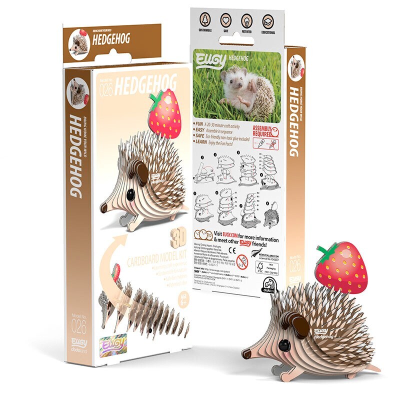 Hedgehog 3D Cardboard Model Kit Eugy New