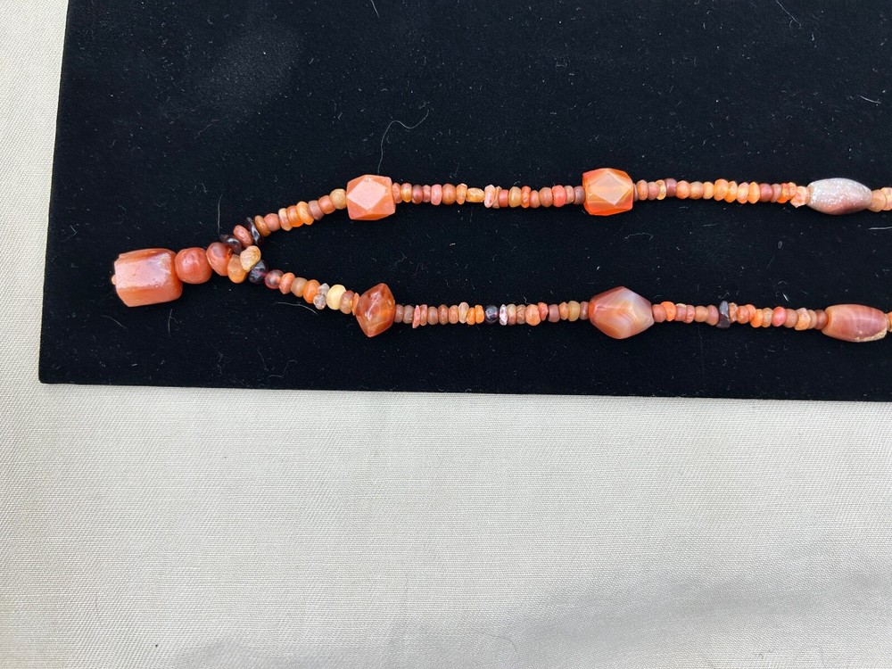 Ancient Bactrian Banded Agate and Carnelian Beads