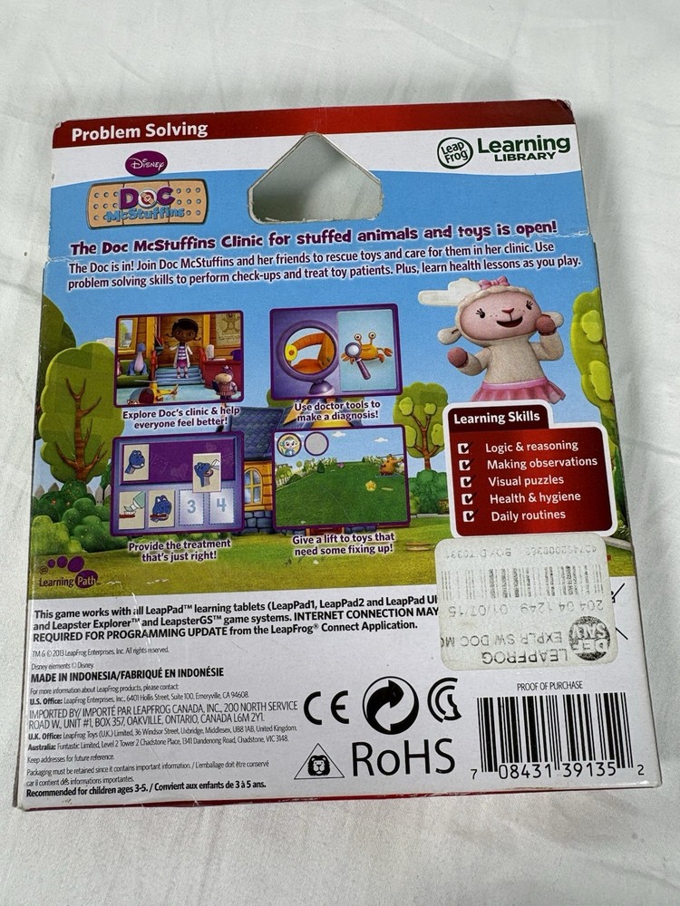 LeapFrog Doc McStuffins Problem Solving Learning Game LeapPad LeapsterGS NEW