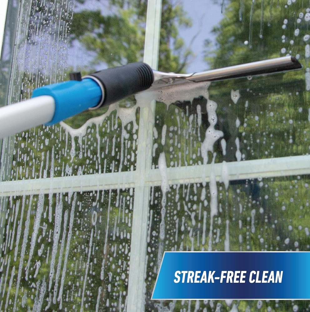 Heavy-Duty 12” Squeegee with Replacement Rubber for Effortless Window Care