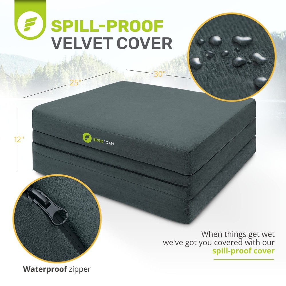 Sleeping Pad for Camping Mattress – Thick, Extra Supportive 2-Layer Foldable ...