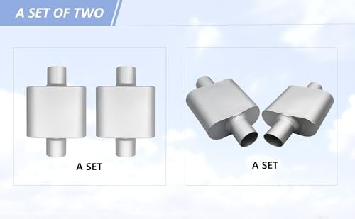 Performance Universal Aluminized Steel Single Chamber Muffler 2-Pack, 3" 3IN