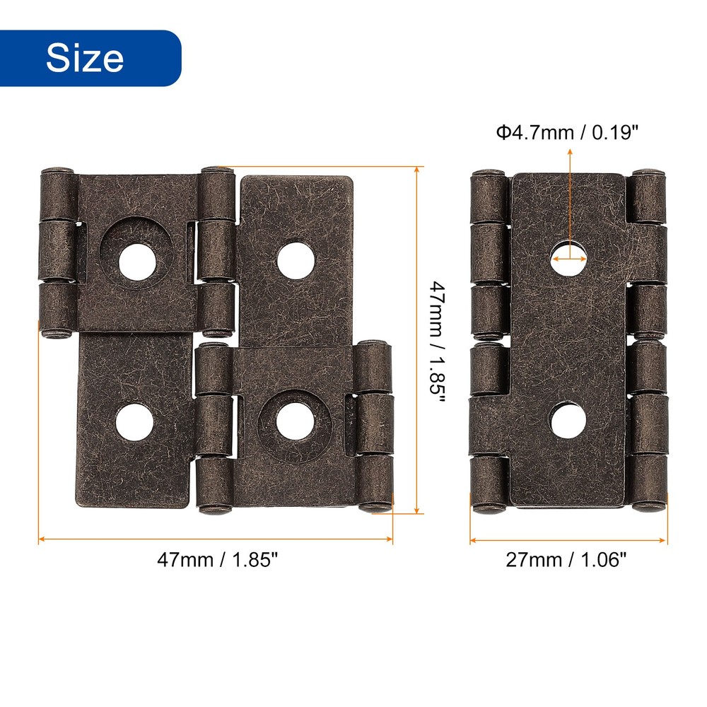 Double Acting Hinges Folding Screen, 20Pcs 1.85", Copper Red