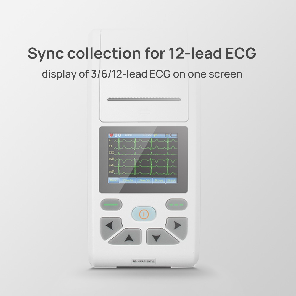 Handheld ECG EKG Machine 1/3/6/12-lead electrocardiograph Printer PC Software