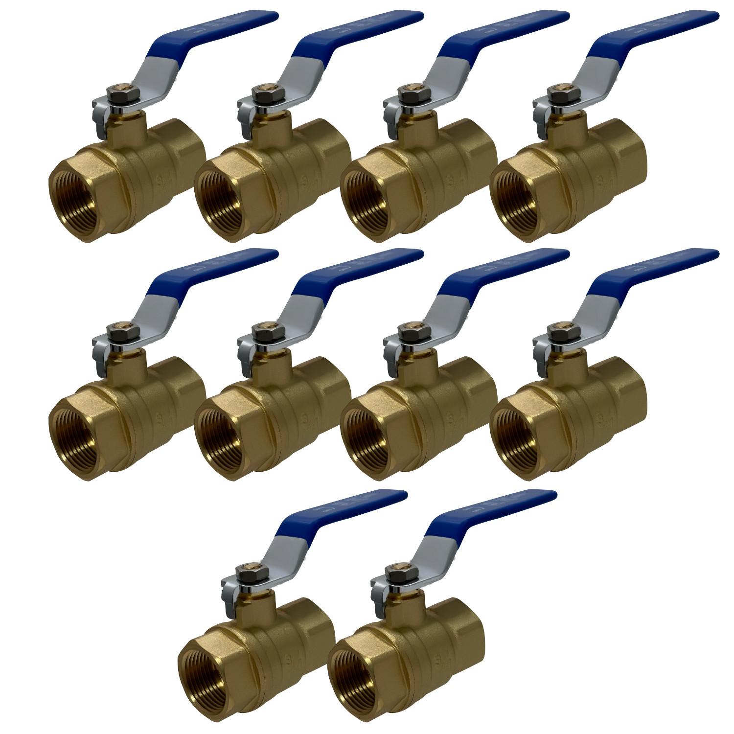 10 Pack XFITTING 3/4" Female Ball Valve, Full Port, 600 WOG, 1/4 Turn, FNPT