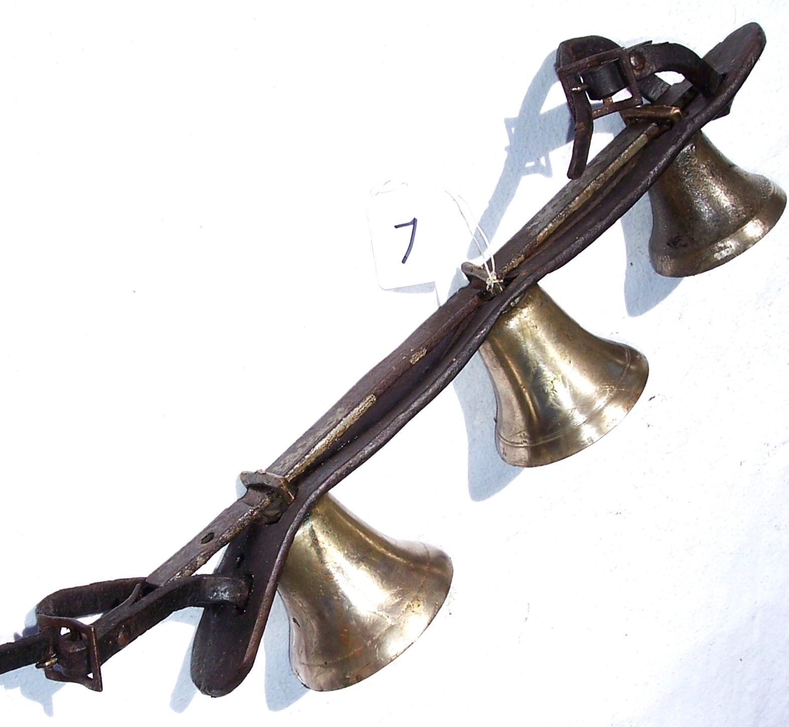 Antique Shaft Sleigh Three Bells Horse Driving Harness Carriage #7