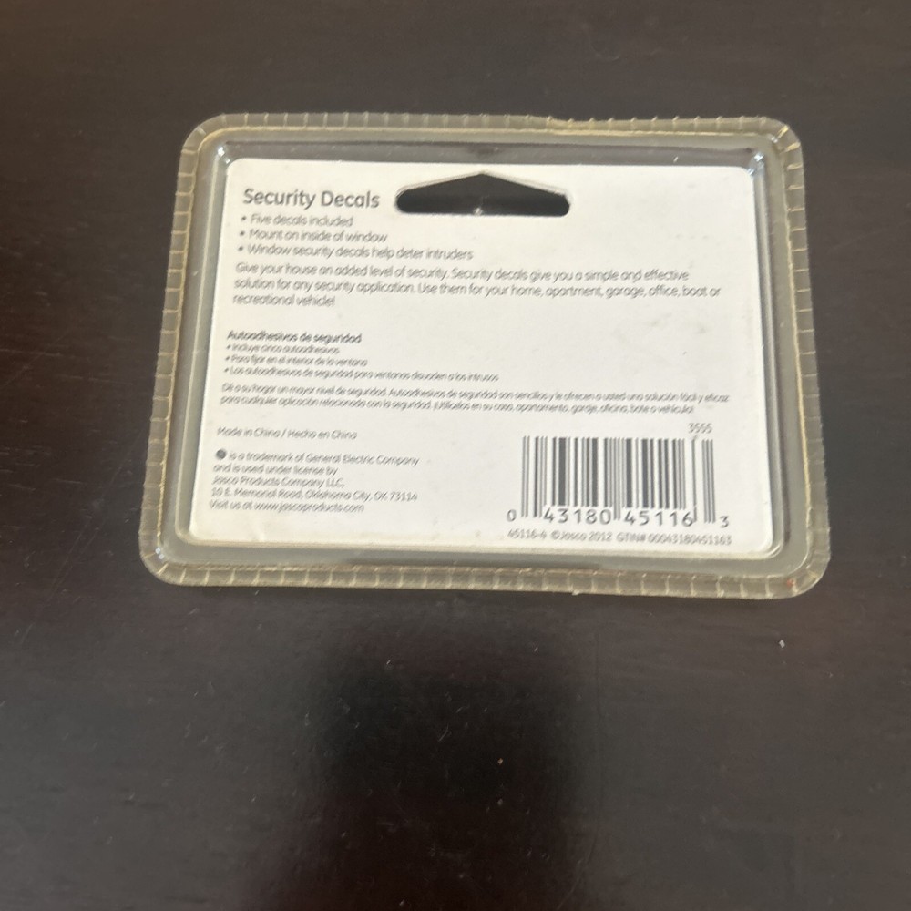 GE Security Window Decals, 5 Pack