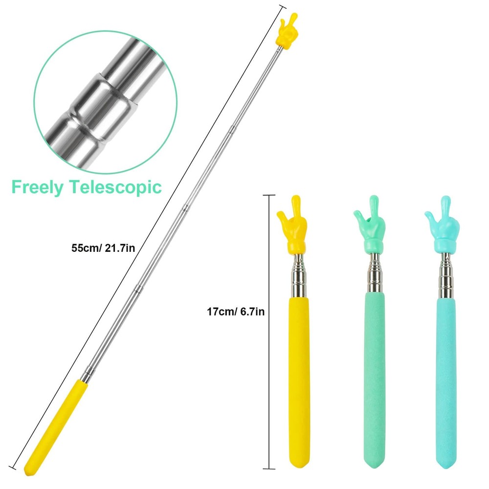 Retractable Finger Pointer Stick for Classroom: Extendable Telescopic...