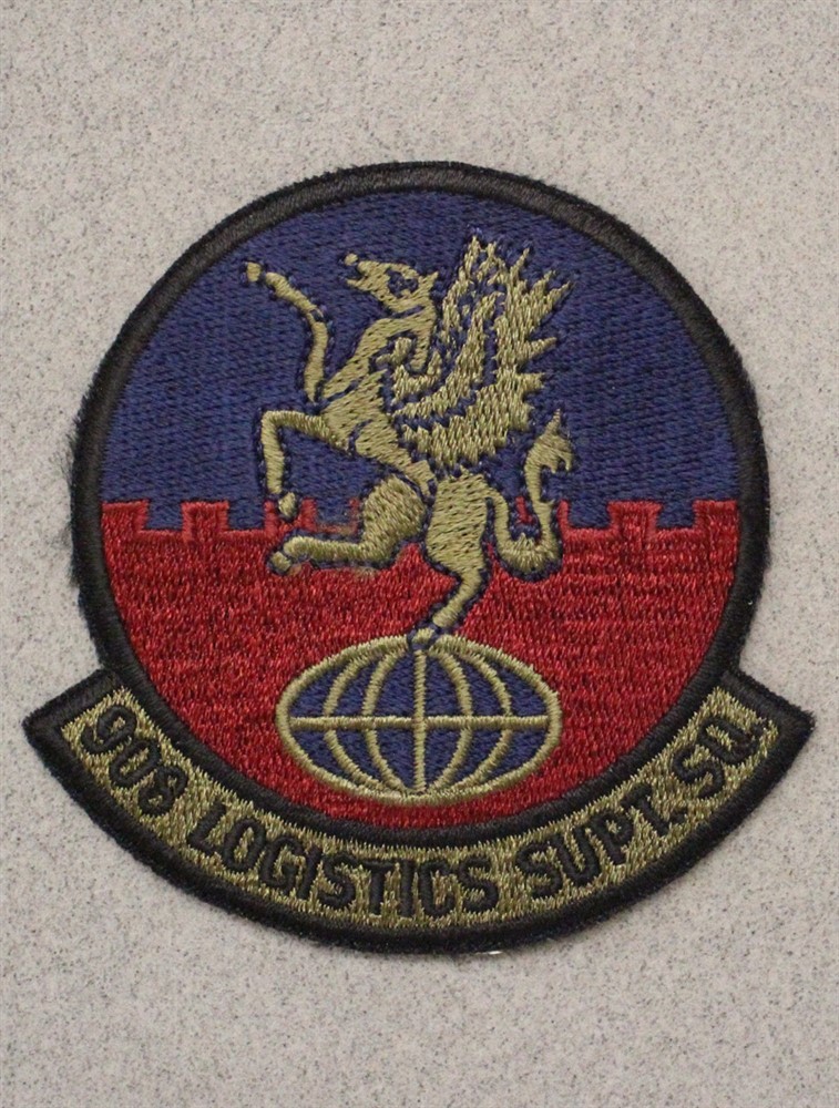 USAF Air Force Patch: 908th Logistics Support Squadron - subdued 4025