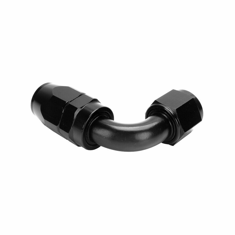 2Pcs 90° 90Degree Swivel Hose Line End Fitting Adaptor Fuel Oil AN10 10AN Black