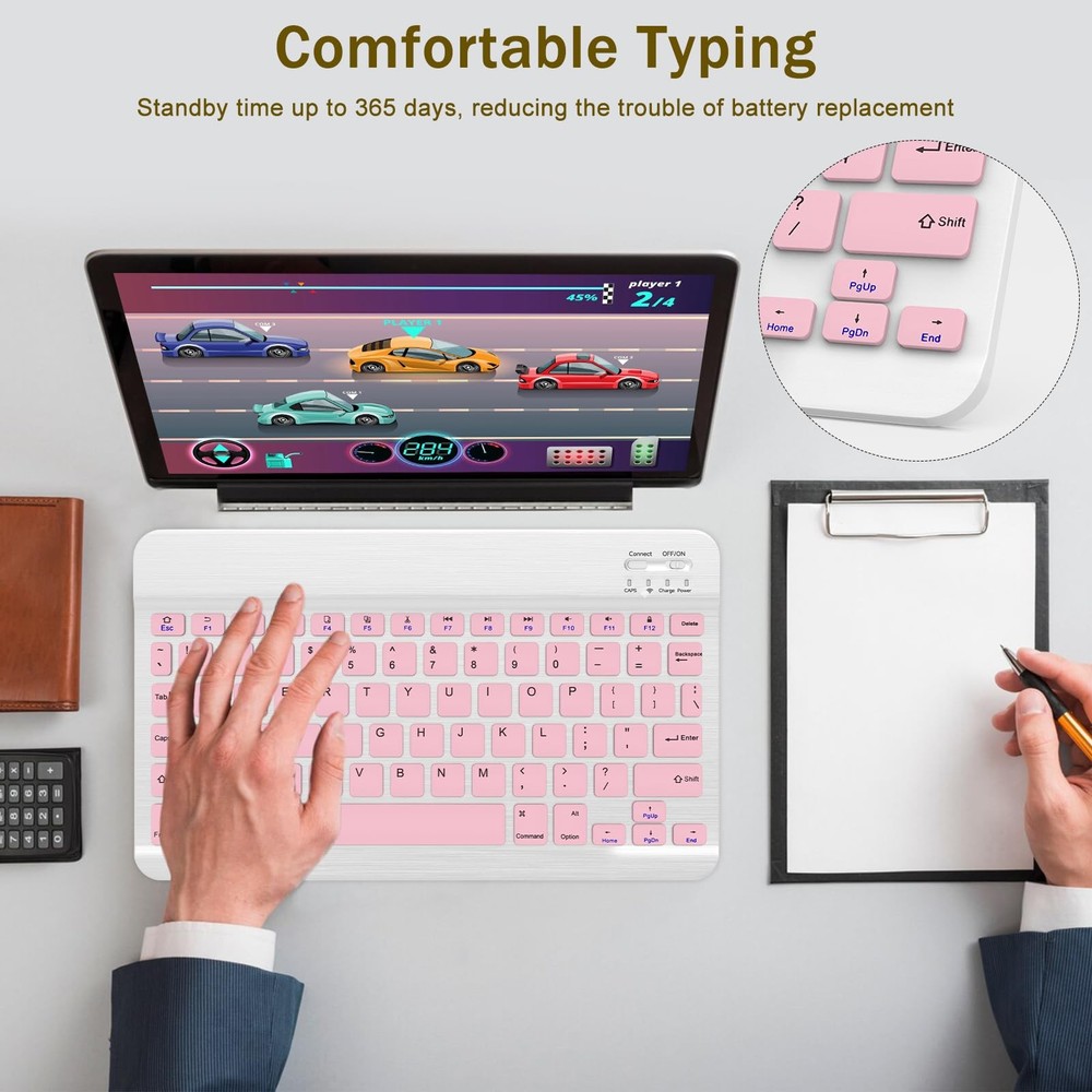 Teclado y Mouse Combo Inalámbrico Bluetooth Universal para Tableta iPad/Android