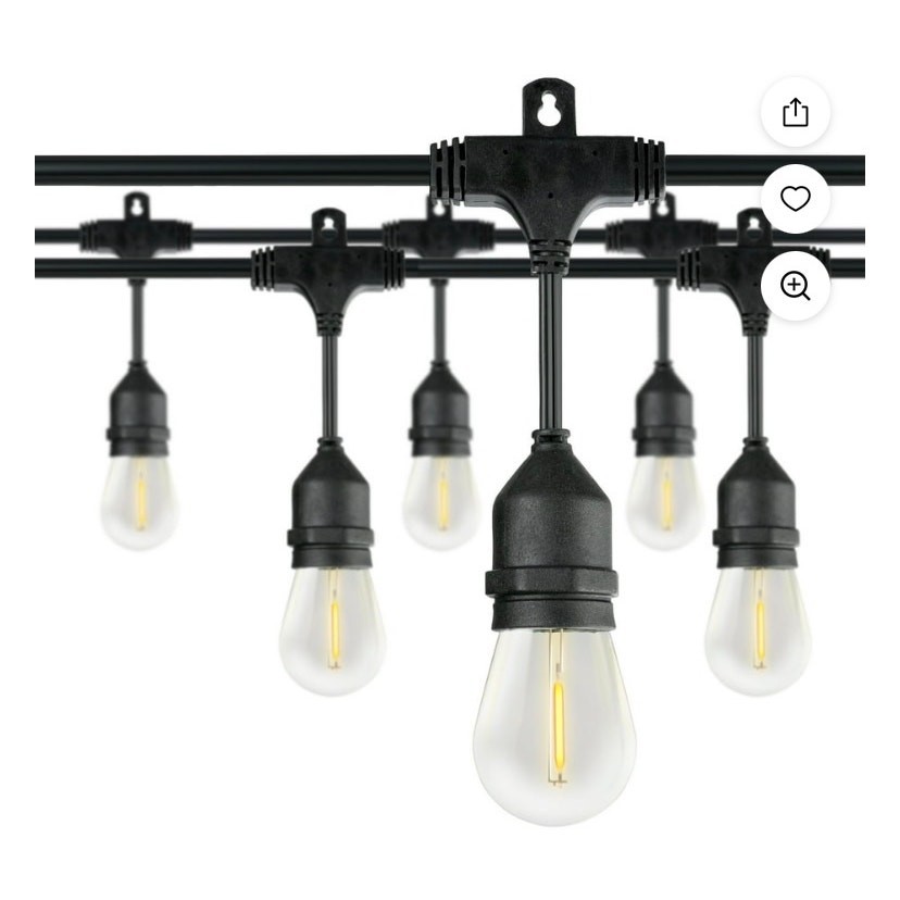 Honeywell 48ft warm white Cafe' 15 string light set with wireless remote control