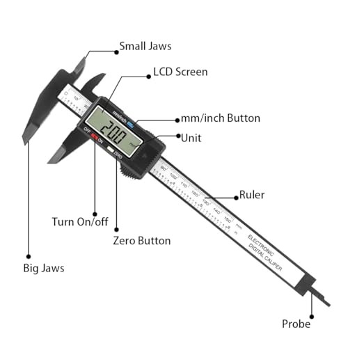 Digital Calipers-150mm/ 6” Electronic Micrometer Caliper Measuring Tool with