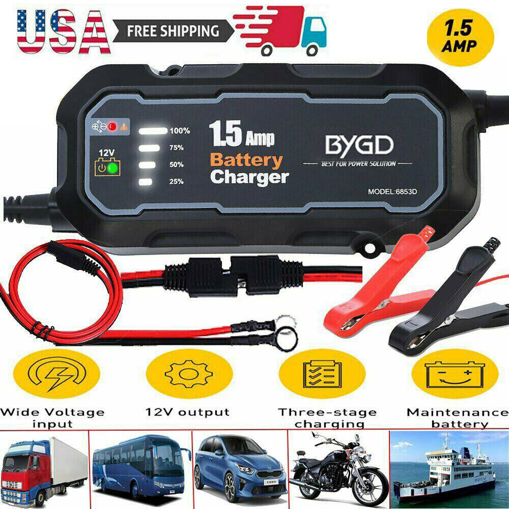12V Smart Automatic Battery Charger Maintainer Motorcycle Car Trickle Float