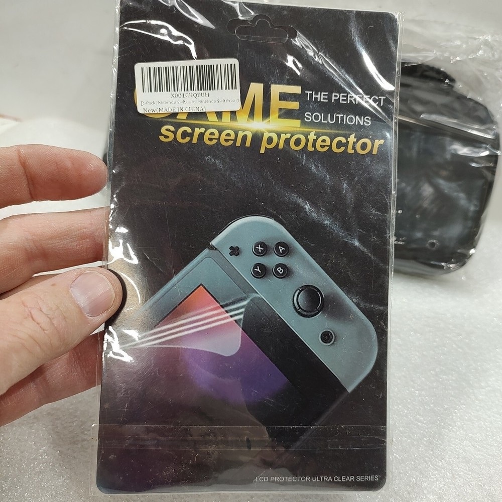 Nintendo Switch Travel Case And Screen Protector Black Hard Shell NEW