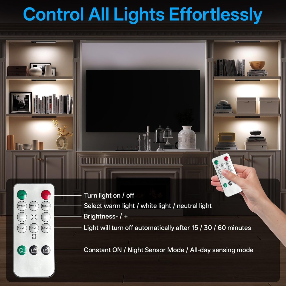 Under Cabinet Lighting Wireless,Motion Sensor Light Indoor Rechargeable,3Colo...